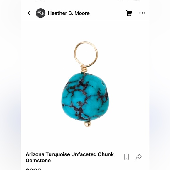 Heather B. Moore Arizona Turquoise Unfaceted Chunk Gemstone - Picture 1 of 5